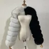 Cappotto in pelliccia da donna Moda maniche lunghe Patchwork Donna Casual Pelliccia sintetica spessa manica calda Fourrure Femme