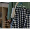 Japanse stijl hoge elastische taille lange rokken vrouwen herfst winter plaid a-lijn geplooide katoen vrouwelijke vintage wild 210421