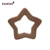 coskiss 10pcs 수제 너도밤 나무 나무 별 teether 아기 젖니가 장난감 DIY 공예 펜던트 씹을 수있는 젖꼭지 체인 액세서리 211106