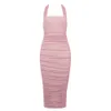 Ocstrade roze feestjurk sexy halter bodycon vrouwen zomer zwarte club beroemdheid avond es verjaardag outfits 210527