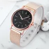 Lysande mode Simple Women Watch Glow Quartz Armband Watches Luxury Rose Purple Belt Analog Wristwatch Ladies Gift Wristwatche4542438