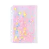 A6 PVC Notebook Cover Pocket avec trous Glitter Plastic Binder Inserts Pockets 6 Ring Loose Leaf Bags Filofax Zipper Envelopes Bult-in Flakes