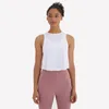 Yoga Mesh Sculpt-tanktops met korte mouwen Losvallende mesh-rug Geplooid gerimpeld mouwloos vest LU-53 Gymkleding Damesblouse Running Fitness-top