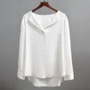 Women's Blouses & Shirts Woman 2021 Long Sleeve Chiffon Blouse Women Top Female Solid White Brown V-neck Office Ladies Tops Blusas A296