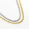Risul en acier inoxydable rolo o liaison chaîne mince collier femmes bascule t bar coulet nouette joaille féminine collares de moda8252028