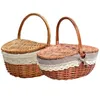 basket with lid and handle