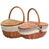 basket with lid and handle