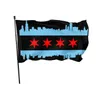 Ameican Chicago City 3x5ft Bayraklar 100D Polyester Afiş Kapalı Açık Dekorasyon Vivid Renk Yüksek Kalite Ile İki Pirinç Grommets