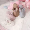 New Fashion Autumn Winter Women Home Cotton Slippers Rabbit Ear Indoor Floor Slippers Warm Men Shoes Couple Cute Plush Slippers Y1206