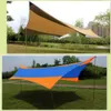 5.5 * 5.6 * 2.4M Auvent Étanche Tarp Tente 210D Argent Enduit Oxford Tissu Poteaux De Fer Parasol Camping En Plein Air Abri Camping Y0706