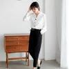 Spring Summer Blouses Shirts Chiffon Vintage Oversize Buttons Office Lady Fashionable Elegant Tops BL5226 210416