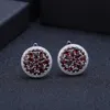 Gems Ballet 1165ct Natural Garnet Vermelho Granada Gemstone Brincos Anel 925 Sterling Silver Round Jewelry Set para Mulheres Casamento