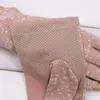 Cinq doigts gants femme été crème solaire coton soleil conduite cyclisme mitaines femmes fleurs demi-doigt extensible mince anti-dérapant gant