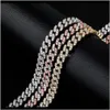 Halsketten Anhänger Drop Lieferung 2021 Luxus Designer Schmuck Frauen Halskette Iced Out 14K Gold Ketten Rapper Bling Diamant Cuban link Hip H