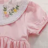 Summer 0-3Yrs born Romper Boys Girls Flower Embroidery Clothes Cotton Rompers Infant Baby Jumpsuit 210417