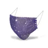 Bling Blings Diamond Face Mask Fashion Trend Discothèque Bar Strass Masques Lavable Réutilisable