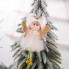 Décorations de Noël peluche pendentif ange pendentif créatif maillage paillette poupée poupée arbre de Noël ornement lla9185
