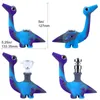 Koel dinosaurus 5inches siliconen rokende pijpen tabakolie brander dab rigs dierhandpijp voor droog kruiden met glazen bedwelmende bekerbong