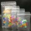 في المخزون من الألوام الذاتي ختم العظام حقيبة مسطحة أسفل الحامض gummy gummies maylar مقابلة الأكياس شفافة الغذاء تغليف الأكياس