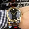 41mm M12713-0011 12713 Gents Zegarki Czarny Dial Asian Automatyczny Zegarek Diamond Stick Markery Dwa Tone Gold Steel Bransoletka HWTD Hello_watch