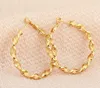 Twisted 4cm Large Circle Hoop Earrings Women Gift 18k Yellow Gold Filled Girl Huggie Jewelry