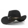 Steampunk Child Kids Wool Hollow Western Cowboy Hat Boy Girl Outblack Sombrero Hombre Jazz Cap Rozmiar 5254 Q08056760209