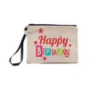 Сублимационные составляют сумку BAGAL BINEN DIY косметическая сумочка открытый ежедневный сотовый телефон хранения сумки рождественские подарок для женщин PAD12017