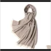 Hats, & Gloves Fashion Aessories100Percent Wool Scarf For Women Thick Warm Long Winter Pure Shawls Wraps Foulard Femme Ladies Scarves Drop De