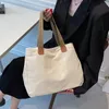 Womens grote capaciteit canvas draagtas supermarkt winkelen praktische handtas betaalbare vrouw schoudertas