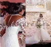 Luxe Africain Sirène Robe De Mariée 2021 Col Haut À Manches Longues En Dentelle Église Robes De Mariée Perlée Plus La Taille Mariée Robes De Mariage Robe Novia Para