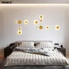 Moderne Iron LED Wandlampen Woonkamer Slaapkamer Nachtkastje Goud Wit Geschilderd Binnenverlichting Armatuur Wandlamp Industrial Sconce 210724