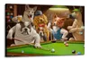 Perros jugando a la piscina Decoración para el hogar enorme pintura al óleo sobre lienzo pintado a mano / hd-print wall art Pictures Personalización es aceptable 21060204