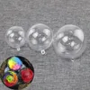 12ピース4-6cm透明なプラスチックボールの塗りつぶし可能な中空球スナップオンボールスナップオンボールクリスマスonlanamentパーティー結婚式の装飾