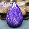 Gioielli ciondolo in cristallo di charoite viola naturale per donna uomo Russia regalo di guarigione pietra argento 50X33X11mm perline pietra preziosa AAAAA H1015