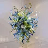 芸術的な花の吹きガラスペンダントランプモダンなシャンデリアライト寝室の導かれた備品屋内アート家の装飾アクセサリーリビングルーム20 x 24インチ