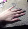 Doigt Nail Art Anneaux Avec Des Pierres Latérales Coloré Cristal Strass Jointure Ongle Queue Anneau Couronne Couverture Protéger Ongles Charmes Bijoux