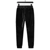 Calças esportes cashmere calças quentes casuais inverno plus size corredgers pant espessamento homem roupas preta cinza