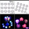 Christmas Decorations Festive Supplies Home & Garden12 Pcs Disposable Ice Cube Heart Shaped Led Glow Creative Jelly Light Drinks Decoration F