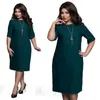 Maternity Dresses 2022 Pregnant Women Elegant Large Size Middle-waisted 4 Solid Color O Neck Dress Female YFQ247