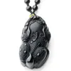 Obsidienne noire Pixiu Jade pendentif perles collier sculpté à la main mode chinoise charme bijoux accessoires amulette pour hommes femmes cadeau