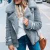 Women Winter Coat Solid Teddy Plush Short Fake Fur s Fashion Jackets All Match Faux Jacket Plus Size 210513