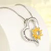 Letter Sunflower You Are My Sunshine Heart Pendant Necklace Women Children Necklaces Fashion Jewelry Will and Sandy