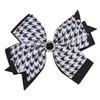 Аксессуары для волос NCMAMA 3 ШТ. / Лот 4,5 "Клипы HoundStooth для Baby Girls Red / Black / White Shape Bows Hairpins Мода