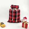 Decoración navideña Bolsa de dulces Bolsillos con cordón Sacos de Santa Bolsas de almacenamiento para festivales T2I52786