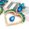 Orecchini pendenti con acqua a cuore carino alla moda Accessori per gioielli con orecchini pendenti in metallo di cristallo colorato di alta qualità per le donne