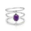 Cluster Rings GEM'S BALLET Classic 0.81ct Round Natural Amethyst Gemstone Finger Ring For Women Party 925 Sterling Silver Fashion Fine Jewel