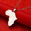 Pendentif Colliers Afrique Carte Femmes Filles Or Couleur Acier Inoxydable Africain Pays Ornement