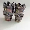 King Skull Shape plastic Tobacco Smoking Grinder Herb Smoke Grinders Tools Muller Magnetic Abrader Crusher 3 parts 2 colors