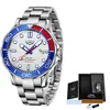 メンズウォッチLige Top Brand Luxury Chronographの腕時計男性のためのすべてのスチール時計クォーツ時計Relogio Masculino x0625