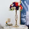 Candle Holders Elegant Gold/ Silver Flowers Vases Romantic Dining Table Centerpieces Flower Rack For Wedding Party Decoration